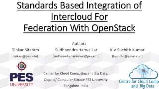 Standards based Integration of Intercloud for federation with OpenStack