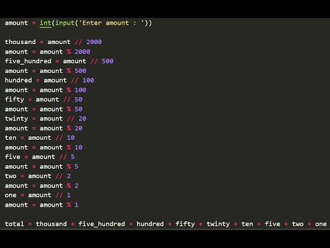 Currency System | Notes Counter | How to create a note counter in python 2022