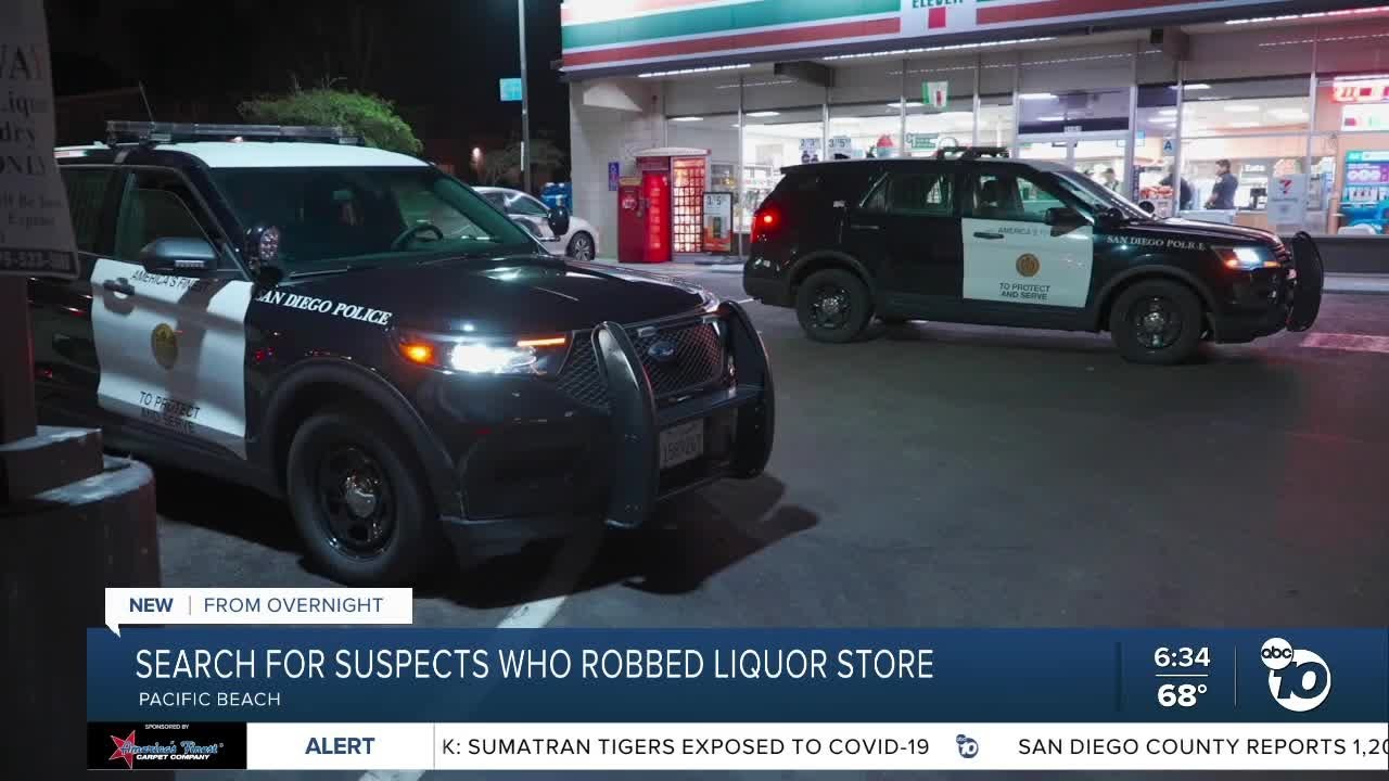 Police search for suspects in armed robbery of PB liquor store - YouTube