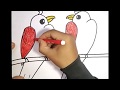 طريقة رسم طيور تعليم الرسم تحويل الأرقام الى رسومات