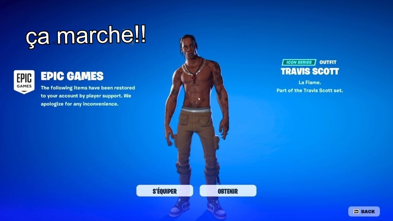 COMMENT AVOIR LE SKIN TRAVIS SCOTT GRATUIT 0€ SUR FORTNITE! (ça marche