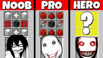 Minecraft Battle: NOOB vs PRO vs HEROBRINE: JEFF THE KILLER CRAFTING CHALLENGE / Animation
