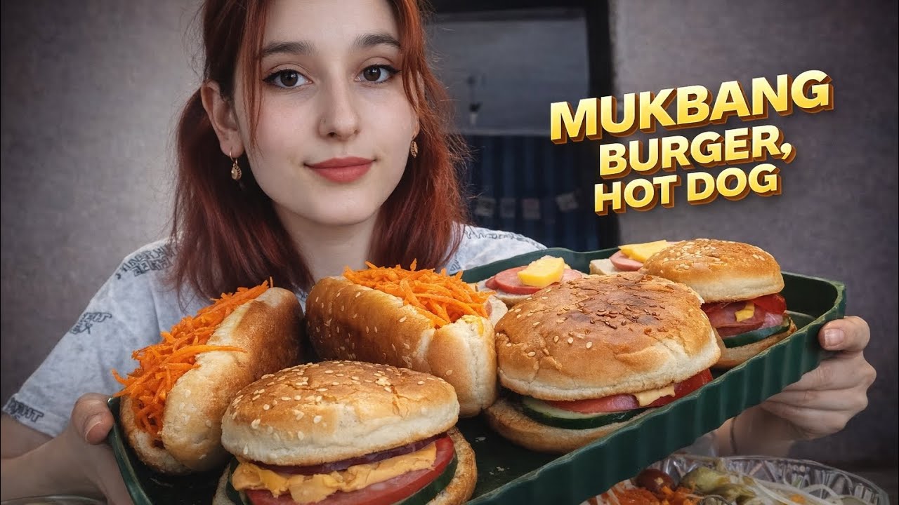 МУКБАНГ📍БУРГЕРИ📍ХОТ-ДОГ📍ЗАКУСКИ 