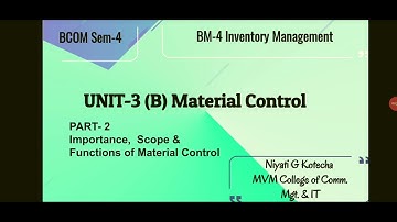 B.COM SEM-4 ELE. BM-4 INVENTORY MANAGEMENT UNIT-3(B) PART-2