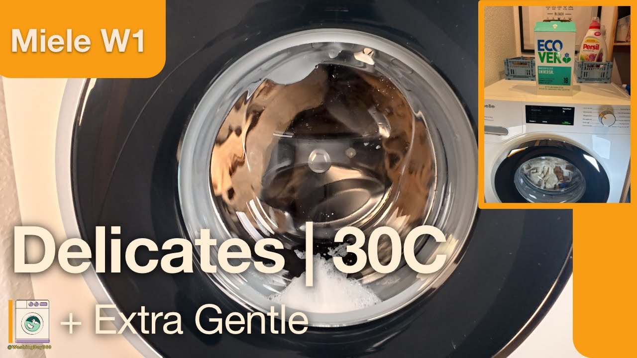 Miele W1 | Delicates laundry at 30C - ASMR - Full Cycle