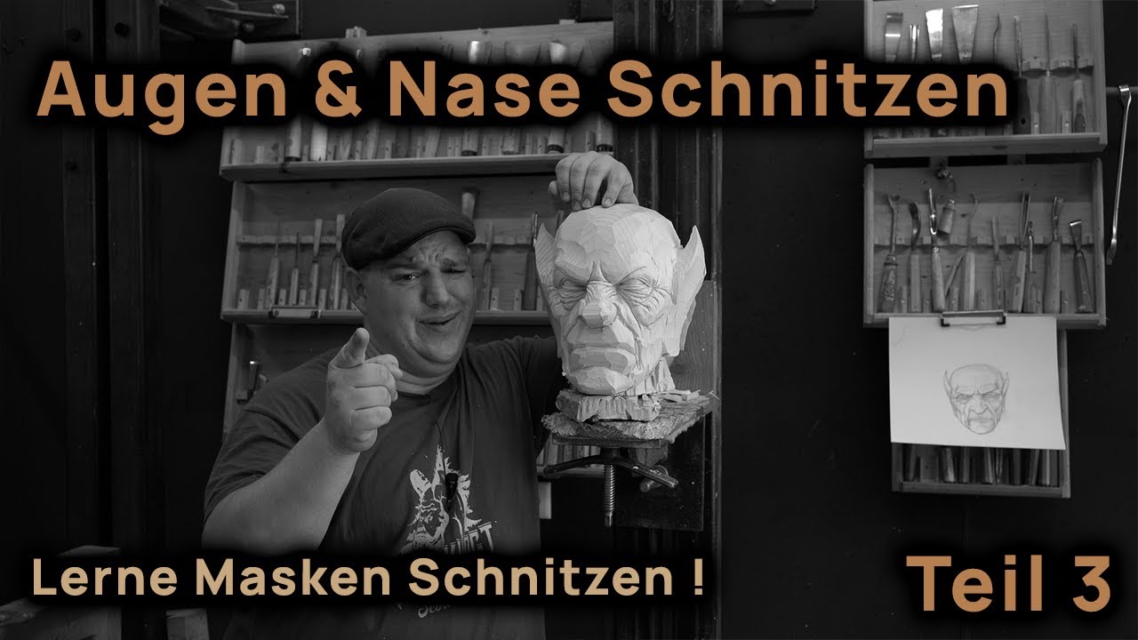 Krampusmasken-Schnitzen Teil 3: Augen und Nase Schnitzen | Serie mit Eder Sebastian