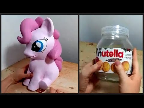 ❣DIY Pony Bank - Nutella Jar and Air Dry Paper Clay❣
