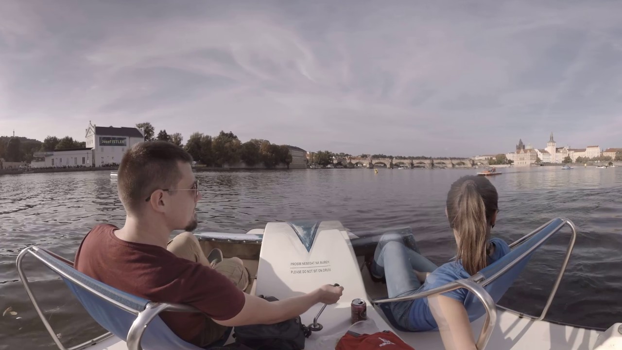 360 video:  Boat ride Vltava, Prague, Czech Republic