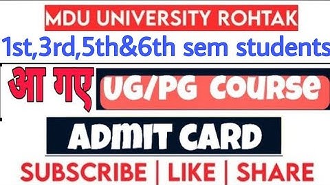 MDU exam update 2022 //Mdu admit card download // fresh /reappear /Improvement exam students check