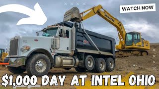 HOW TO MAKE $1,000 A DAY AS DUMP TRUCK OWNER OPERATOR @ INTEL OHIO CHIP FACTORY $20 BILLION PROJECT