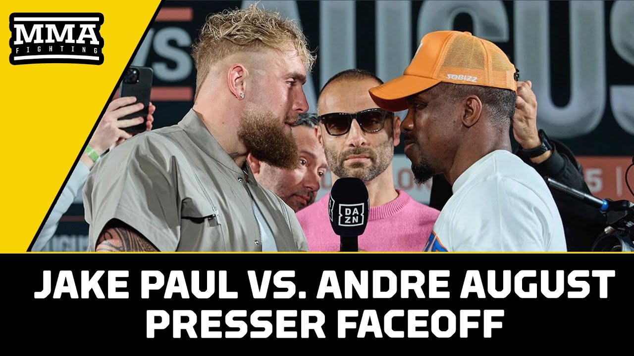 Jake Paul vs. Andre August INTENSE Faceoff: 'I Dropped Your Coach!' | Paul vs. August