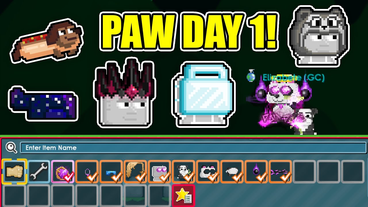 ALL THE NEW ITEMS IN PAW DAY 1! | Growtopia 2023 |