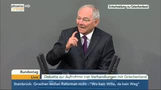 Bundestag: Wolfgang Schäuble zur Stabilitätshilfe zugunsten Griechenlands am 17.07.2015
