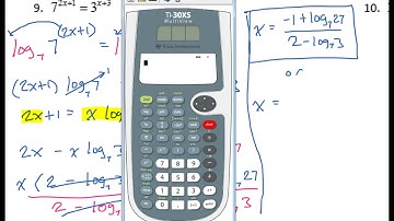 Day 7 HW (9 to 10) Solving Exponential Equations with Different Bases