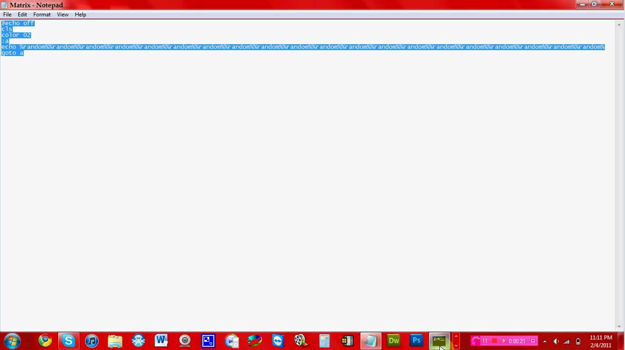 How to do Matrix Rain in Notepad (For CMD) YouTube