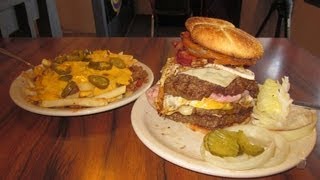 Triple Chili CHEESE AND BACON Burger Challenge!!