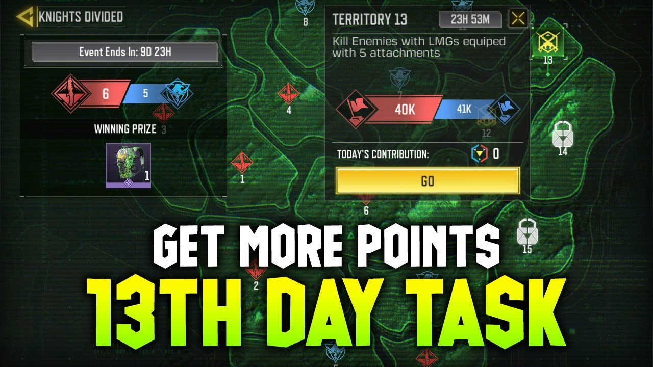 COD MOBILE KNIGHTS DIVIDED EVENT 13TH DAY TASK | HOW TO EARN MORE POINTS IN KNIGHTS DIVDED EVENT