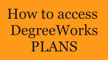 Degree Works Plans