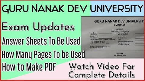 # GNDU EXAMS updates regarding use of Answer sheets# Latest news from GNDU Amritsar#