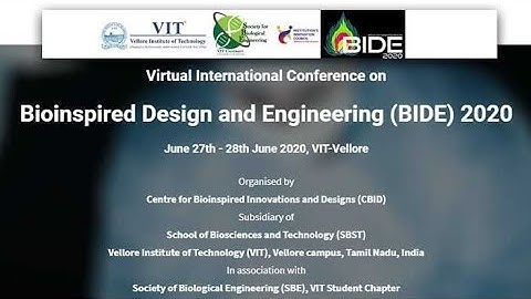 Virtual International Conference on Bioinspired Design and Engineering, BIDE 2020