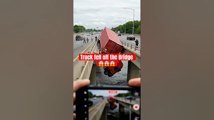 Caught on Camera: Truck Almost Falls Off Bridge! #shorts