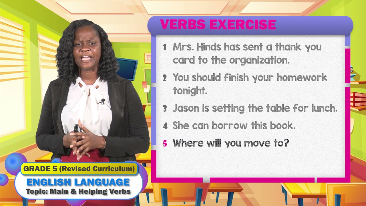 ⁣English Language - Grade 5: Grammar: Main & Helping Verbs
