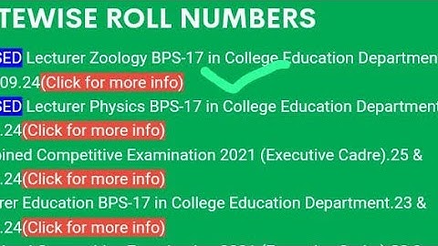 SPSC Upload Revised Datewise Roll No. for Lecturer Zoology BPS-17#spsc#interview#zoology