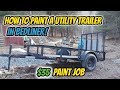 Painting Utility trailer in Truck Bed-liner! | How to paint a trailer