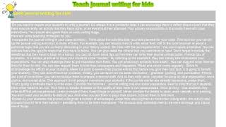 How to : Teach journal writing for kids