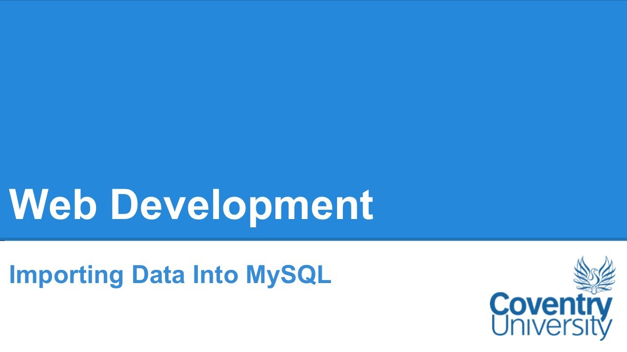 Importing Data into MySQL - YouTube