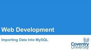 Importing Data into MySQL