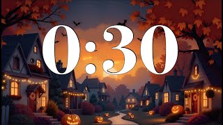 30 Second Fall Halloween Timer – Cozy, Spooky Autumn Lofi Music | October Classrooms, Study, & Focus Wealth