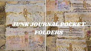 HOW TO MAKE  EASY JUNK JOURNAL POCKET FOLDERS SHABBY CHIC/FRENCH COUNTRY