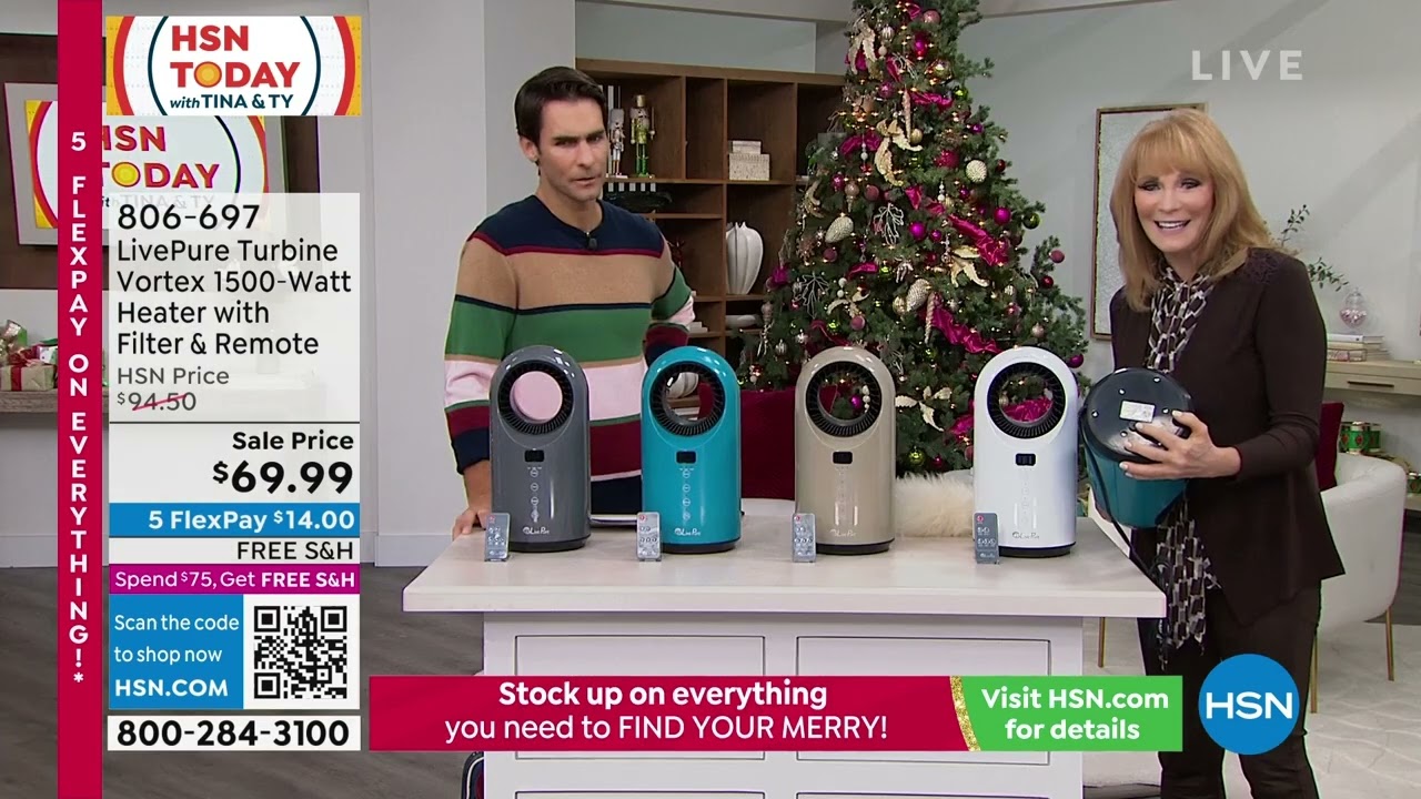 LivePure Turbine Vortex Oscillating 1500Watt Heater with... - YouTube