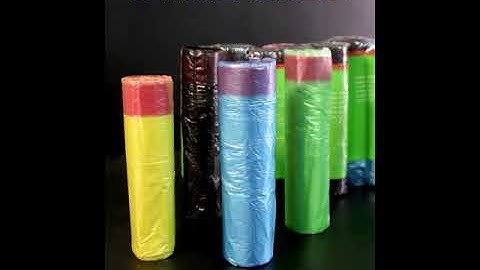 5 Cuộn Túi đựng rác tự phân hủy có dây rút quai xách dễ phân loại (15 túi/ 1 cuộn) DX4