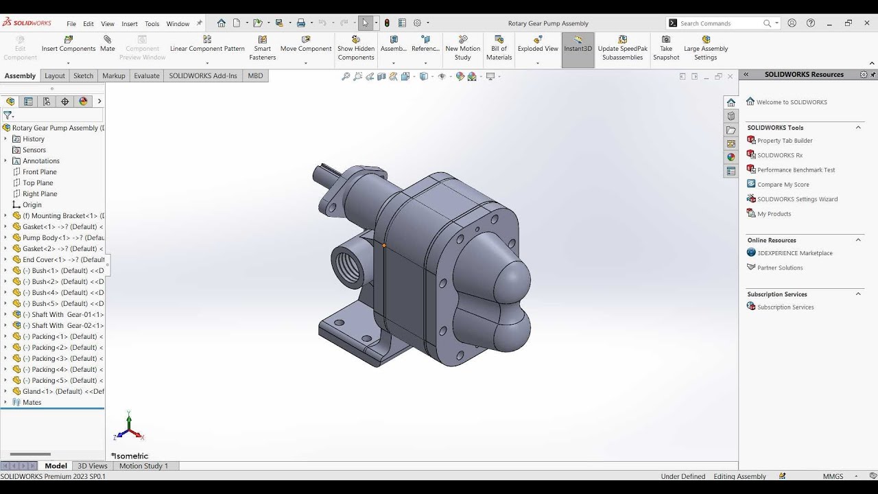 Assembly of Rotary Gear Pump in SolidWorks YouTube