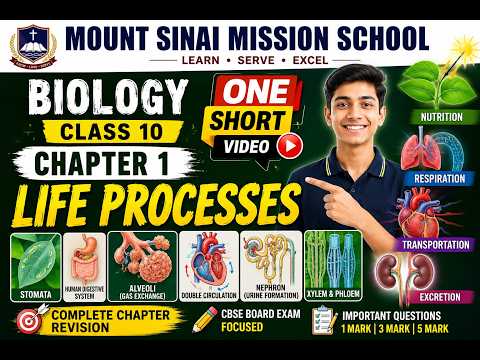 Life Processes Class 10 Biology Chapter 1 | One Shot Revision 2026  | Mount Sinai Mission School