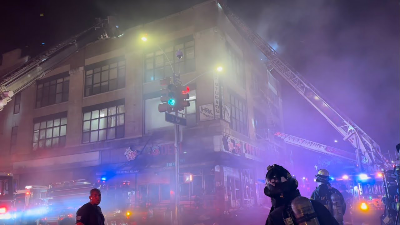 FDNY Bronx 2nd Alarm Box 2381 Fire in a 3 Story Commercial Building ...