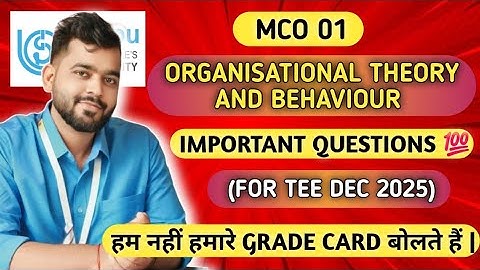 MCO-01 Important Questions TEE Dec 2025 | IGNOU M.Com 🔥 100% Exam Focused |