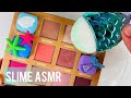 Slime Coloring with Makeup! Mixing Lipstick & Eyeshadow into Clear Slime! ASMR!!satisfying video!