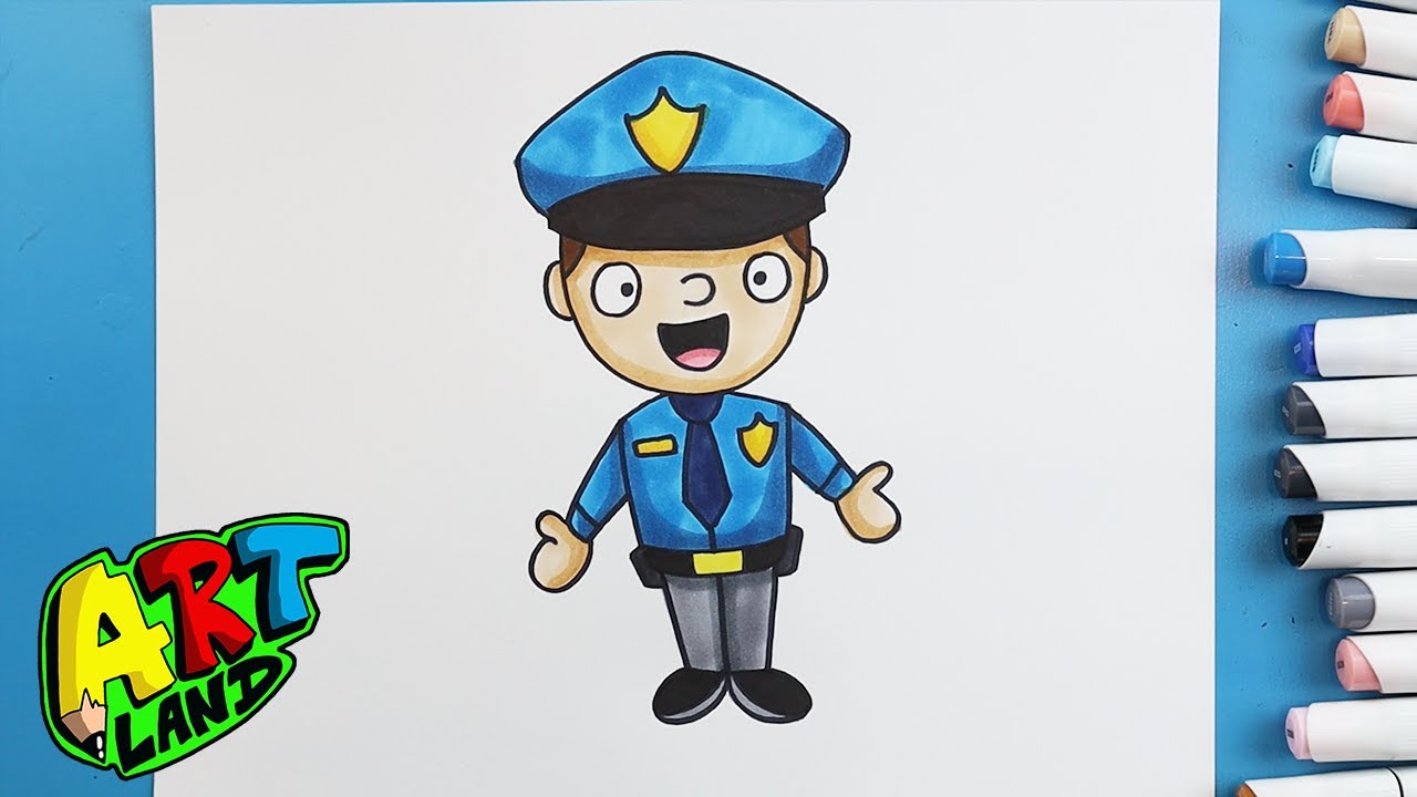 How to Draw a POLICE OFFICER - YouTube