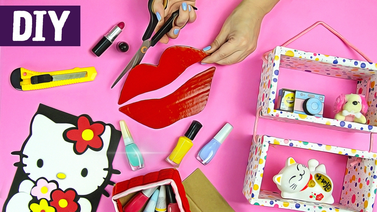 10 AWESOME CARDBOARD DIYs 👄😺 Wall Niche, Cases and some more tumblr stickers