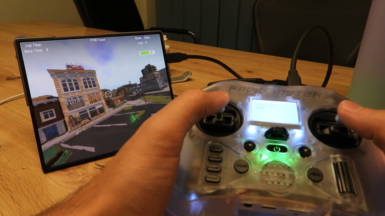 Velocidrone android fpv simulator with Radiomaster pocket controller