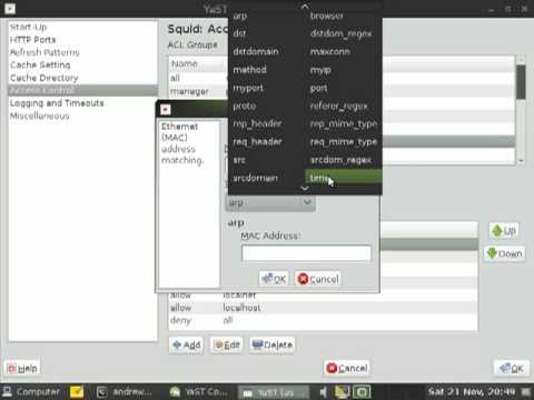 Managing SQUID with YaST and openSUSE 11.2