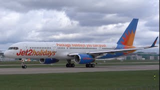 Jet2 757 G-LSAK lifts off to Alicante (the pencil rocket)