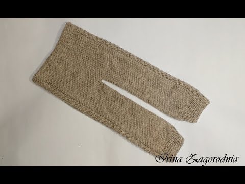 Плетене на детски панталони с игли за плетене. Бански (leggings) от 0 до 4 години