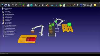 Simulation of pick and place robots with camera
