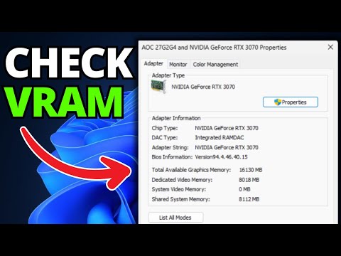 How To Check VRAM on Windows 11 (Graphics Card Video Memory)