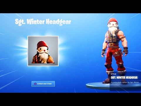 new christmas headgear in fortnite new sgt winter skin headgear gameplay - sergeant winter fortnite skin