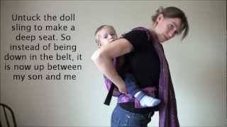 How to widen a meitai or SSC with a doll sling - Comment élargir un meitai ou préformé screenshot 5